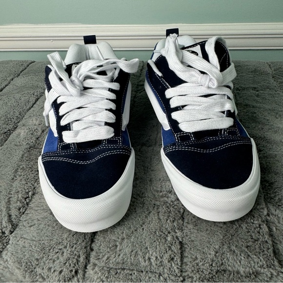 VANS Knu Skool NEW Navy White Suede Men’s 9 Women’s 10.5 Puffy 497974 Kn… - Picture 2 of 9